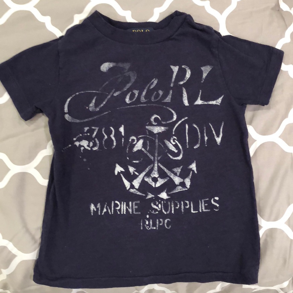 BOYS POLO RALPH LAUREN NAUTICAL NAVY T-SHIRT 3T